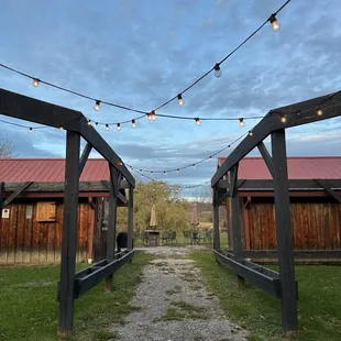 Winter months: walking area leading to the outdoor seating