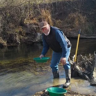 panning for gold