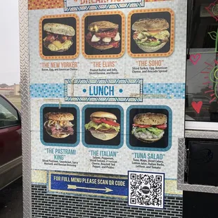 the menu for the breakfast