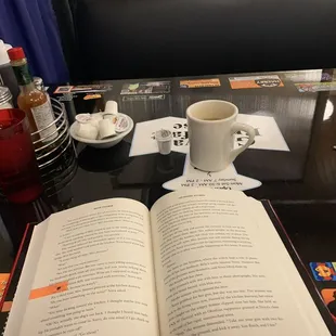 My book and coffee