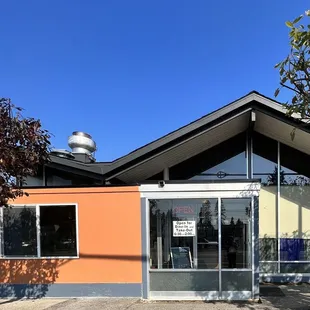 the front of the building