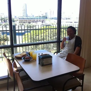 Breakfast w/ Uncle! Beautiful window seats!