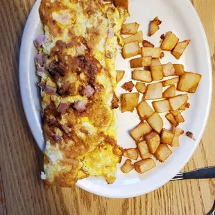 Ham and cheese omelet.