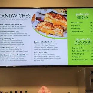 Sandwich menu