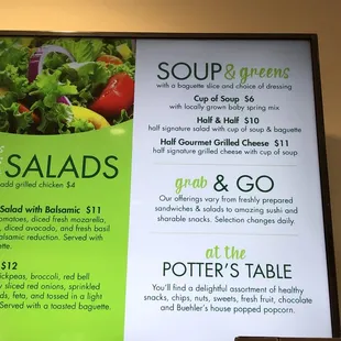 Salad and &quot;grab and go&quot; menu