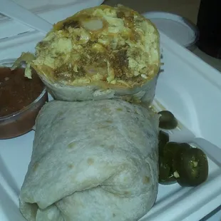 Chorizo Burrito with Fresh Salsa &amp; Pickled Jalapenos