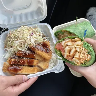Sesame Chicken and Thai Chicken Wrap (the wrap was my favorite!)