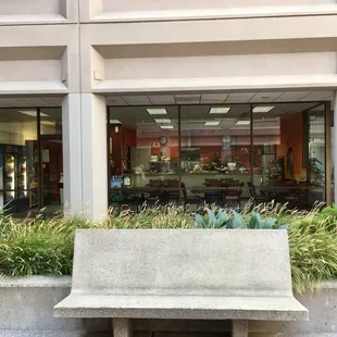 In the middle of office buildings