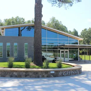 the front of the building