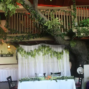 Custom backdrop we made from the tree in the Monte Carlo Room  - Visit www.milkmaiddesigns.com for more photos of the shower.