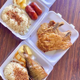 Longanisa, Smoke Boneless Bangus, and side of Hk Style Porkchop (08/2022)