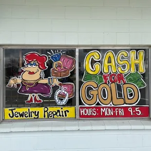 We buy, sell, and loan cash for Jewelry! Our awesome jeweler also does repairs!