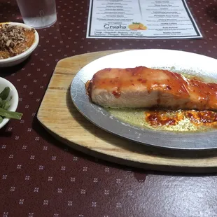 Thai Salmon (Special), green beans, sweet potato casserole