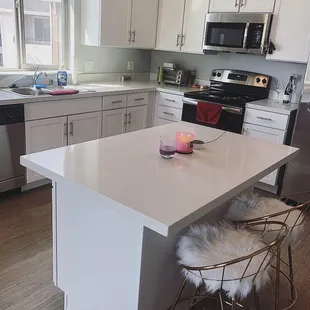 Kitchen and island bar