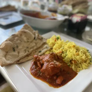Garlic Naan,  Vegetable Biryani