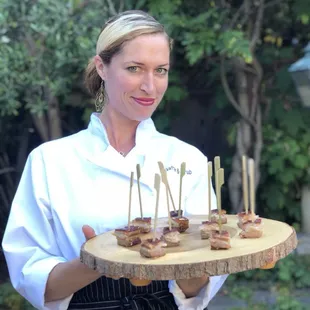 Meat lollipops served with a smile