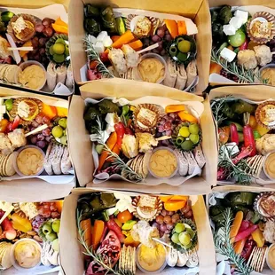 Gather &amp; Grub's signature grazing tables in a box! Order for your next zoom party, small gathering or family picnic. Contact free delivery.