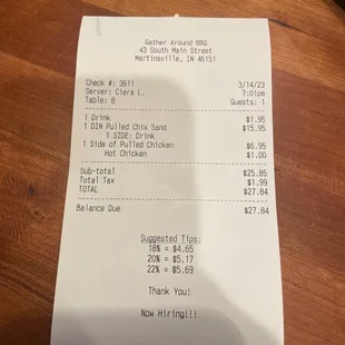 Was charged extra for my meal being "hot". They don't tell you that nor is it on the menu.
