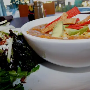 Maguire&apos;s Salad &amp; Chicken Tortilla soup!