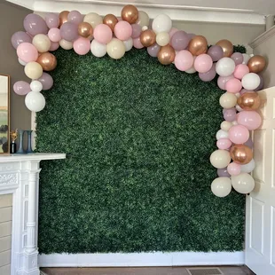 Green wall setup for photo backdrops!