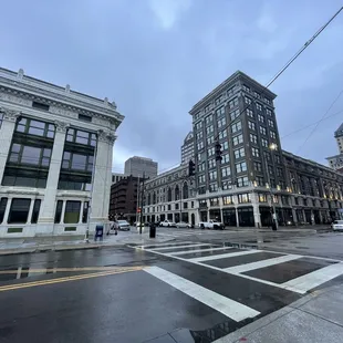 the intersection of a city street