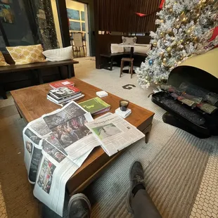 Gibraltar (Cortado) espresso with newspaper before work