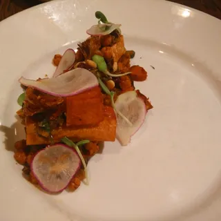 chickpea panisse & eggs