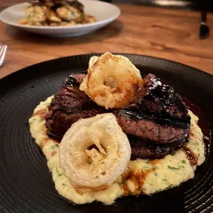 Smoked beef tenderloin and potatoes