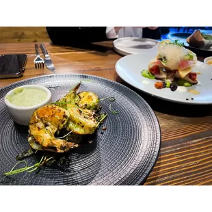 :: Salt Baked Shrimp + Hamachos.