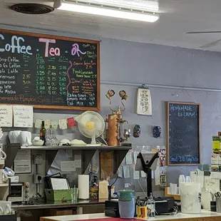 Espresso &amp; Homemade ice cream Choc-acoffee-Strawberry  Small 3.75, Large 6.50