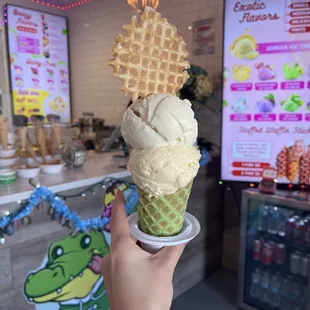 Jackfruit and durian in pandan come