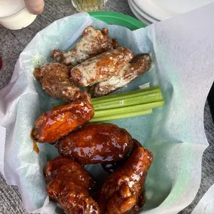 Parmesan garlic wings and Asian zing wings