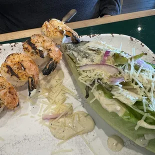 Grilled Caesar with shrimp