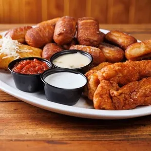 Combo Platter - Combo of Chicken Tenders, Mozz sticks and pretzels.