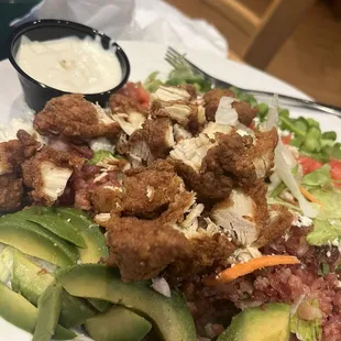 Chicken Cobb with crispy chicken