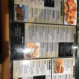 Adult menu continued