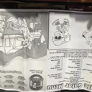 Kids menu