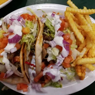 Gyros.. $9.99 for one $4.99 for the second one. Yikes..thanks pandemic