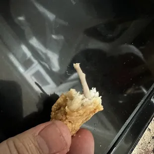 Another angle of the rib bone in my "chicken tender".