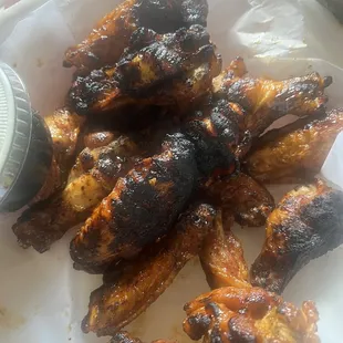 These burned caribbean jerked wings make me sad