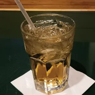 Double Captain Morgan and ginger ale