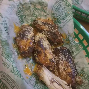 a basket of food on a table