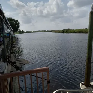a view of the water from the dock