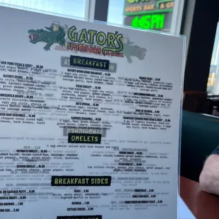 the menu