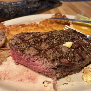 Thickest breakfast steak I&apos;ve ever seen! Cooked perfectly!