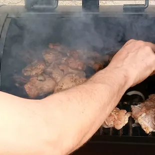 Chef Berto on the grill!