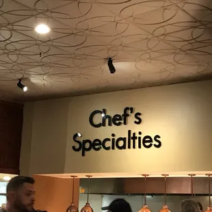  chef's specialties sign