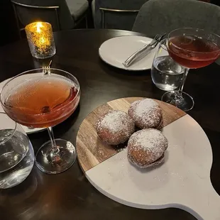 Donut dessert and French Martini