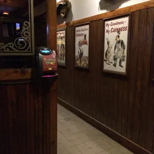 the entrance to a restaurant