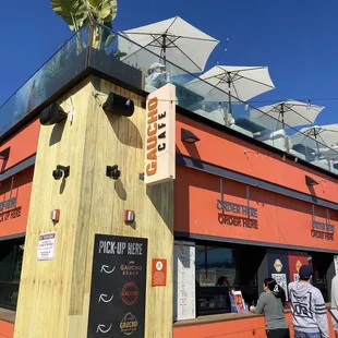 people walking in front of the restaurant
